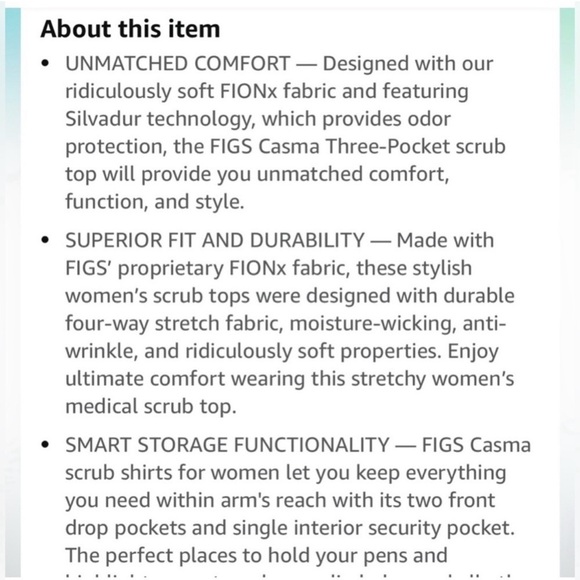 FIGS Capri Blue Casma-Three Pocket Scrub Top Size XL PO1203 - Picture 13 of 14